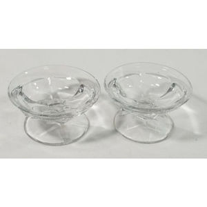 Clear Glass Footed Nut, Open Salt or Tea Light Dish (2)